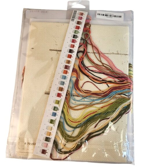 Dimensions Rustic Bloom Counted Cross Stitch Kit Antler Decor 12x12 inch - Picture 3 of 11